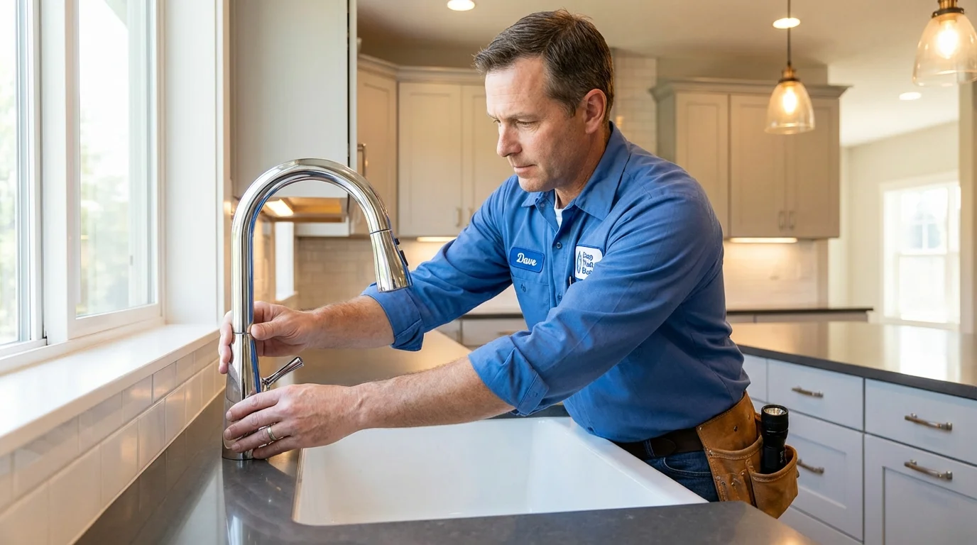 Kitchen faucet installation by Johns Plumbing LLC in Liberty Center