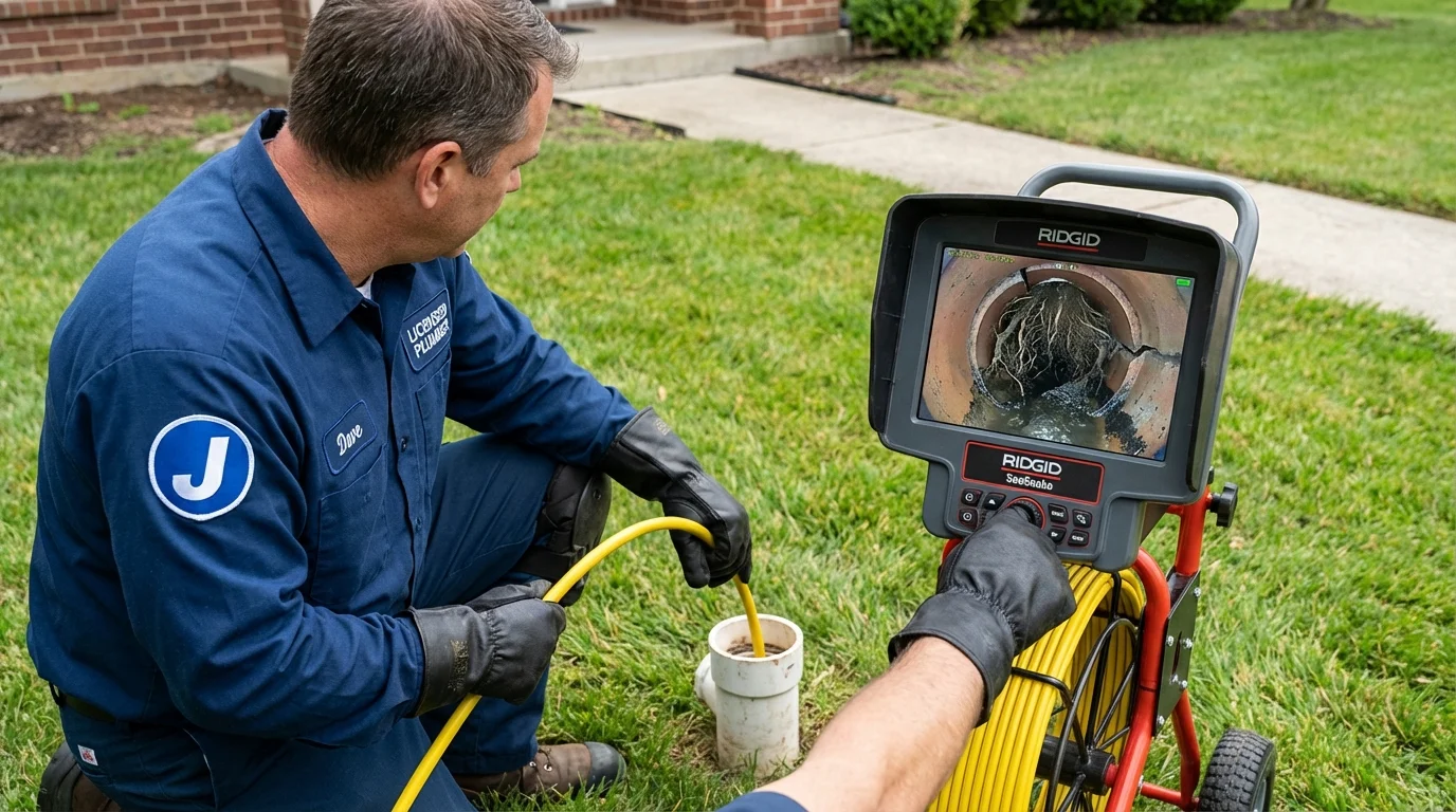 Sewer camera inspection being performed by Johns Plumbing LLC in Liberty Center